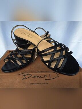 Bianca Di Strappy Low Block Heel Sandals
